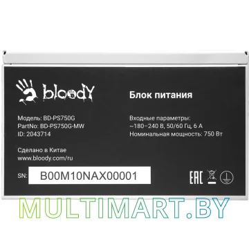 Блок питания A4Tech Bloody BD-PS750G-MW 750W картинка 12